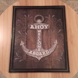 NWT Ahoy Welcome Aboard Picture Frame Wall Art